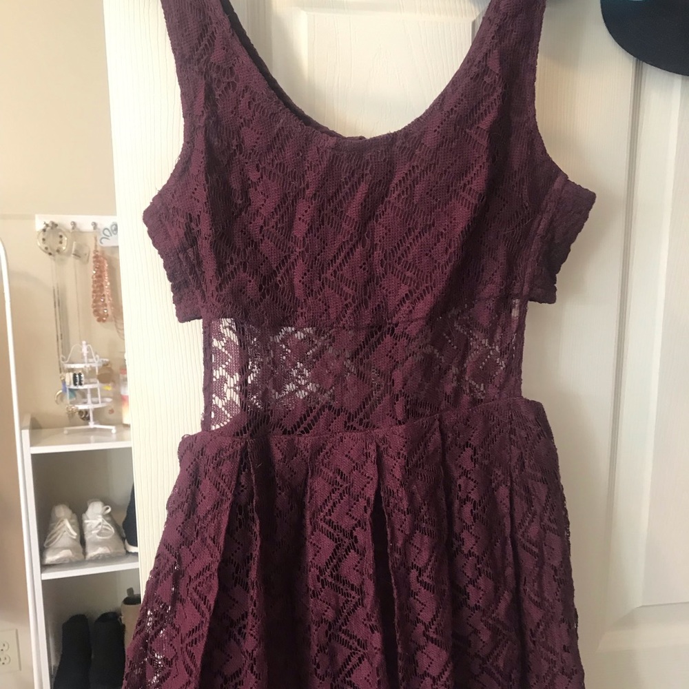 Maroon Cutout Dress